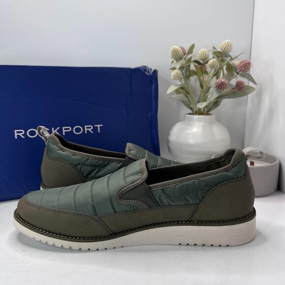 Rockport Axelrod Quilted Slip On Shoes Olive Green CI6928 Men 11 M NWB - Picture 6 of 9